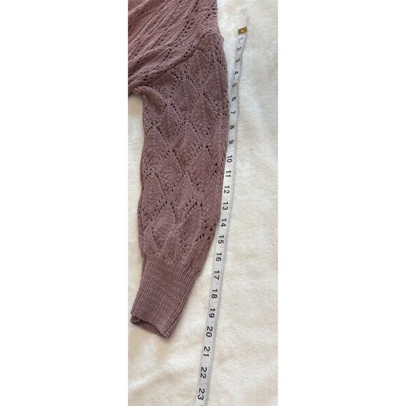 No Boundaries XS Mauve Open Front Lightweight Knit Cardigan Sweater With Pockets - Picture 8 of 9